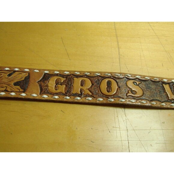 Wyoming Studios Tooled Lace Leather USFS Belt Size 38 Gros Ventre Big Belly RPD - Picture 4 of 12